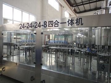 Stainless Steel 4 In 1 Water Bottling Equipment With Sterilizing PLC Control