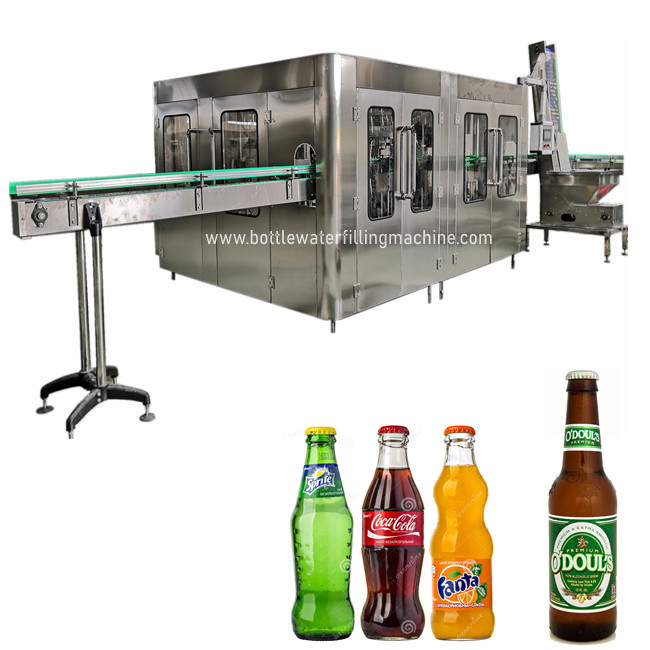 Glass Bottle Carbonated Soft Drink Rinsing Filling Machines 2000ml Production Line